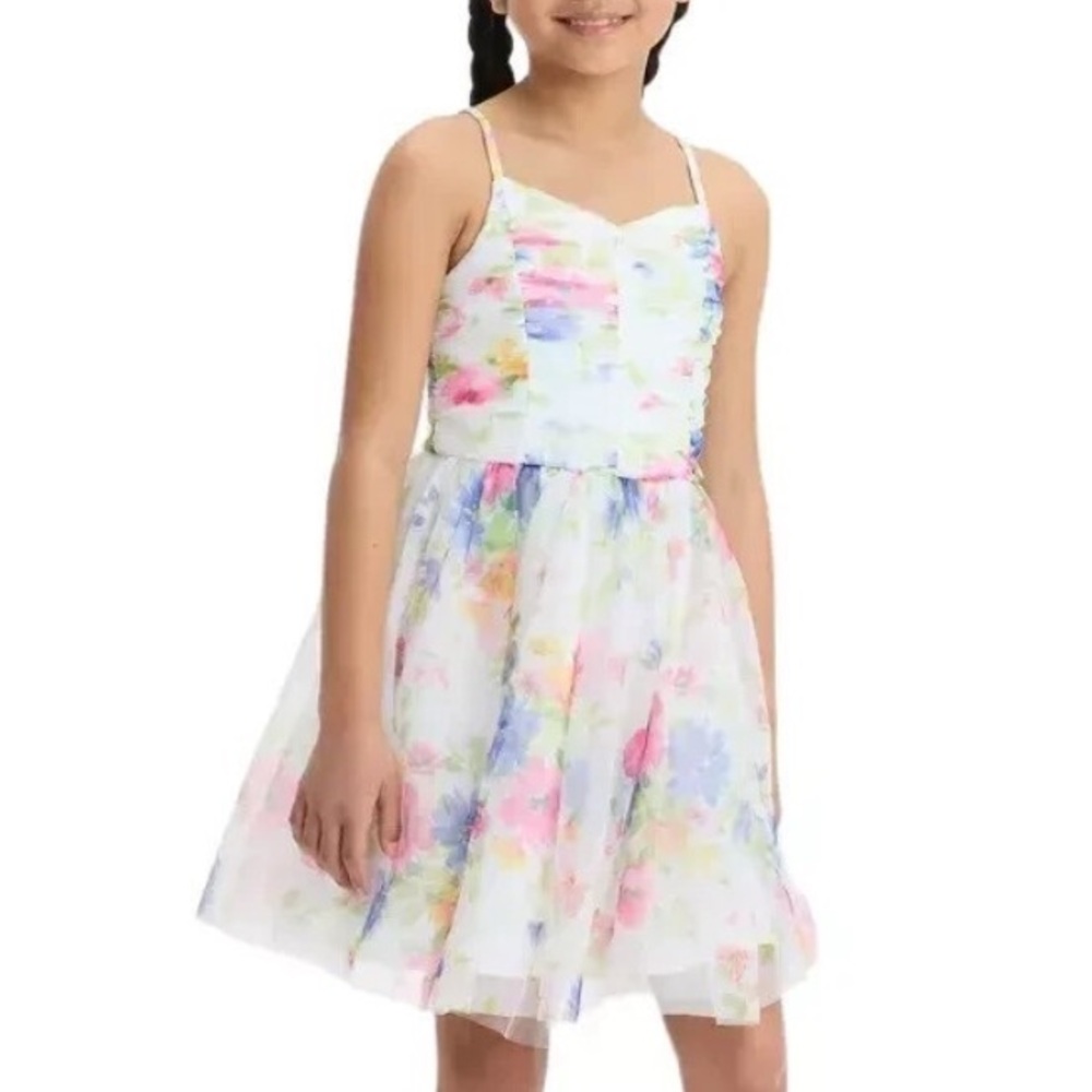 NWOT Pastel Watercolor Dress - girls medium 7/8 flower girl dress